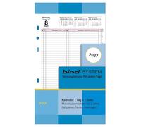 BIND B550327 Calendar Insert for Daily Calendar A5, Timer Insert for Calendar Year 2027, 1 Day / 1 Page, Appointment Calendar with System, Calendar for Bind System Planner and Standard Time Planner