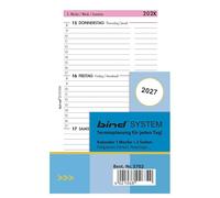 BIND B570227 Calendar Insert for Weekly Calendar A7, Timer Insert Year 2027, 1 Week / 2 Pages, Appointment Calendar with System, Calendar for Bind System Planner and Standard Time Planner