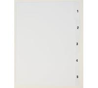 Bind2Go A4 White Legal Index Dividers 1-5 | 230gsm Premium Card | Double Sided | Unpunched | Made in UK