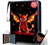 Bindablu Trading Card Binder - Card Binder 900 Pockets - 50 Binder Card Sleeves - 9 Pocket Card Sleeves - Tcg Binder 3 ring Compatible for Standards Collection Game Card, trading card binder