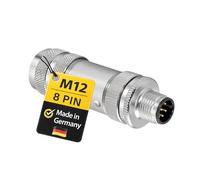 Binder 99-1487-914-08 M12-A Cable Connector, 8-Pin, Shielded, IP67 | Screw terminal, M12 x 1.0 cable passage 8-10 mm, sensor/actuator connection, A-coded, gold-plated contacts, CuZn case