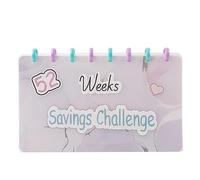 Binder Clear Refillable Organizers 52 Week Savings Challenge Planner Envelopes Inside for Women Men Unisex Binder for Saving