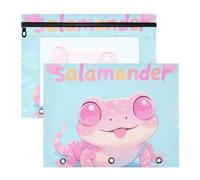 Binder Clear Window 3 Hole Punch for A4 Paper Letter 2 Pack Students Back to School Just A Girl Who Loves Salamander
