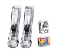 Binder Clip Dispenser for Paper | Heavy Duty with 100 Clips | Dispenser and Push Stapler 2 Pcs | for Teachers Students Doctors Writers Classroom