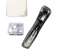 Binder Clip Stapler - 45 Sheets Capacity Push Binder Clamp - with 50 Metal Refills Reusable Stapler - for Teacher, Office, School, Classroom, Home, Craft, Desk, Book