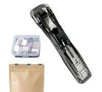 Binder Clip Stapler Portable Includes 50 Metal Clips 45 Sheets Capacity File Clamp Fastener Smooth Pressing Action Adjustable Holding Capacity For Teacher Student Desk School Classroom Home Craft Book