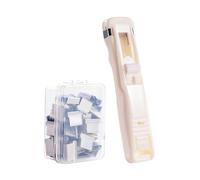 Binder Clip Stapler, Reusable Push Stapler for Binding, Stainless Steel Clamp Dispenser with Rapid Fastening Link, Stationery Tool for Document Organization, School Studying and Home Filing