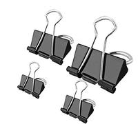 Binder Clips - 100 Pcs Foldback Clips 4 Sizes Paper Clips Stationary Clamp Clips 15mm 19mm 25mm 32mm