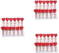 Binder Clips,300pcs Mini Heart Wooden Clips Colorful Memo Clips for Photos Notes Crafts for Weddings Birthdays Home Office Decoration Red Design
