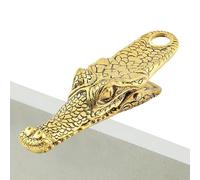 Binder Clips - Fun Crocodile Design, Vintage Alloy File Folder Bookmark, Decorative Paper Fastener, Aesthetic Office Stationery, Scrapbook Accessories, Antique Bronze Clamps for Notebook Picture