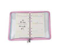 Binder Cover - 10x7 Inch 6-Ring Transparent PVC Zipper Protector, Planner Shell Protector for School, Business, Study, Home, Travel, Wedding, Personal Planners, Travel Journals