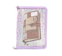 Binder Cover - 9.84 x 7.09 x 1.18 Inch Paper Notebook Folder | Ring Binder Zipper Sticker Album for Diary, Cards, Tickets, Receipts, School, Office, Business Meeting, Project Manager, Le