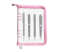 Binder Cover | Transparent PVC Zipper Protector For 6 Rings, 25 x 18 Cm Diary Case Cover | For School, Business, Study, Home, Travel And Wedding