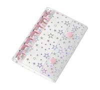 Binder Covers - A7 Glitter Star Budget Planner Shell - Refillable Notebook Shell Protector - for Organizer Folder Loose Leaf Journal Cash Envelopes Albums