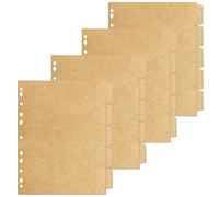 Binder Dividers with 5-Tabs for Letter Size, Blank Kraft Paper Index Dividers 8.5” x 11” for Extra Durable for School, College, Kids and Adults (4 Sets - 20 Sheets-Brown)