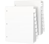 Binder Dividers with 8 Tabs, 2 Pack 16 Dividers for 3 Ring Binder, Blank Write On Binder Dividers White, Sheet Protectors 8.5" x 11", 3 Hole Punch Dividers in 8 Tab Sets, 16 Dividers