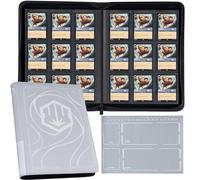 Binder for Lorcana Cards, Premium 9 Pocket Trading Card Album with 500 Pockets & Playmat Compatible with Lorcana Cards, Tokens and Rules sheet - Classic Silver Gray