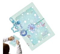 Binder Journal - 9x13x3cm M5 5-Ring Loose Leaf Refillable Notebook Transparent Tri Fold Cute Spiral Binder Journal with 50 Sheets, Mini Portable Planner Scrapbook for Home Office