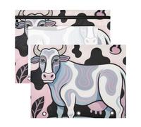 Binder Multi-Purpose 3 Rings Pocket for A4 Paper Letter 2 Pack Teacher Office A Cow in The Style of