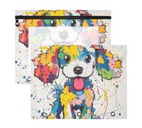Binder Pencil poucheses Adorable Plastic File Folder for A4 Paper Letter 2 Pack Teacher College Supplies Funny Lovely Giant Poodle