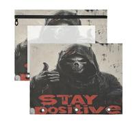 Binder Pencil poucheses Clear Window Pocket Folders for 3 Rings Binder 2 Pack Teacher Storing School Students Teacher Supplies Death God Skull
