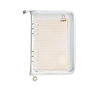 Binder Planner Cover | 6-Ring PVC Clear Zipper Protector,10x7 inch Planner Shell Protector - for Refillable Notebook School Study Home Travel Wedding