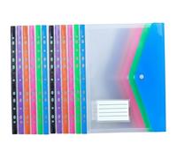 Binder Pockets 12PCS, Multi-Colored Plastic Page Protectors Expandable A4 Document Envelopes with Snap Waterproof Folder Organizer for School Office