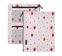 binder pouches 3 Ringing 2 pcs Flowers and Strawberry Cute 11''x8.9''