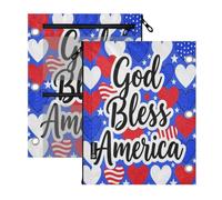 binder pouches 3 Ringing with zipper 2 pack God Bless Americas Patriotic