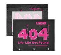Binder Pouches Adorable Pen Holder Case for 3 Rings Binder 2 Pack Teacher Class 404 Error Life Not Found