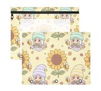 Binder Pouches Multi-Purpose Pocket Folders for 3 Ringing Binder 2 Pack Teacher Storing School Students Teacher Supplies Baby Gnome Pattern