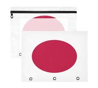 Binder Pouches Multi-Purpose Pocket Folders for A4 Paper Letter 2 Pack Students Back to School National Flag of Japan