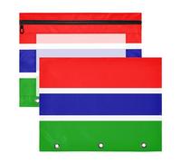 Binder Pouches Multi-Purpose Pocket Folders for A4 Paper Letter 2 Pack Students Back to School National Flag of The Gambia