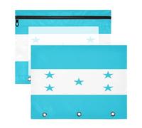 Binder Pouches Multi-Purpose Pocket Folders for A4 Paper Letter 2 Pack Students Back to School National Flag of Honduras
