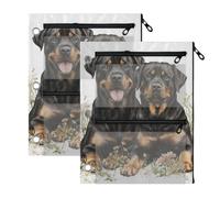 Binder Pouches Three Ringing Binder Fierce Rottweiler Dogs White