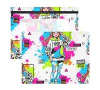 Binder Pouches with 3 Reinforced Grommets 3 Ringing Pocket for A4 Paper Letter 2 Pack Teacher College Supplies Lion Tear Paper Style Wallpaper