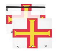 Binder pouching 3-Holes 3 Hole Punch for 3 Ringing Binder 2 Pack Teacher Home Flag of Guernsey