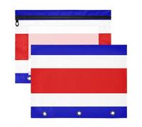 Binder pouching 3-Holes 3 Hole Punch for 3 Ringing Binder 2 Pack Teacher Home National Flag of Costa Rica