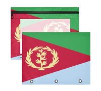 Binder pouching 3-Holes 3 Hole Punch for 3 Ringing Binder 2 Pack Teacher Home National Flag of Eritrea