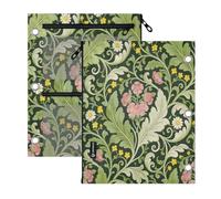 binder pouching 3 Ringing 2 PCS Pink Carnation Green Leaves William Morris