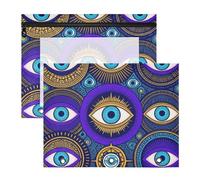 Binder pouching Adorable 3 Hole Pocket for 3 Ringing Binder 2 Pack Teacher Class Evil Eyes Nazar Charm Summer Collage