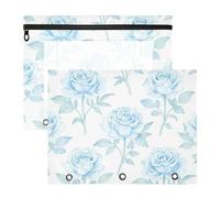 Binder pouching Adorable 3 Hole Pocket for 3 Ringing Binder 2 Pack Teacher Class Faith Christian Cross Preppy Floral Flower Watercolor Women