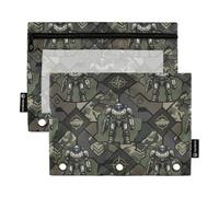 Binder pouching Multi-Purpose 3 Ringing Pocket for 3 Ringing Binder 2 Pack Teacher Art Supplies Storage Camouflage Bots