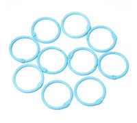 Binder Rings 100PCS 30mm Colored Key Ring Clasps Openable Round Binder Rings Chain Clips Buckles Connector for DIY Keychains Accessory(Light Blue)