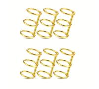 Binder Rings 16Pcs Binding Book Rings 3 Ring Metal Loose Leaf Binders Snap On Index Card Binder for Photo and Paper Organization(Golden)