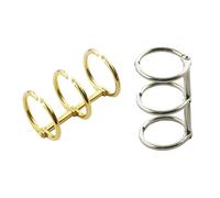 Binder Rings 6Pcs 20Mm Premium Nickel-Plated 3-Ring Metal Binder Loops for Loose-Leaf Diary Planner Photo Album DIY Scrapbooking Book Binding(Golden)