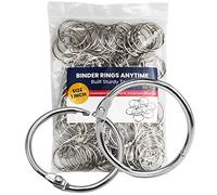 Binder Rings 1 Inch 100 pcs-Sturdy Book Rings-Loose Leaf Binder Ring for Index Cards Flashcards and Paper-Nickel Plated Metal Rings for Office School Supplies-Heavy Duty Silver Paper Rings