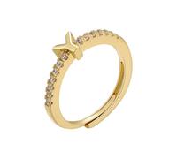 Binder Two Rings Adjustable Opening for Women Classic Simple Finger Ring for Women Jewelry Gift 26 Alphabet Sparkling Letter Band Ring Rings Kids Girls 12 Silver, one size, Copper, No Gemstone
