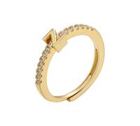 Binder Two Rings Adjustable Opening for Women Classic Simple Finger Ring for Women Jewelry Gift 26 Alphabet Sparkling Letter Band Ring Rings Kids Girls 12 (Z, One Size)