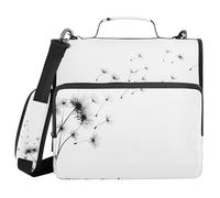 Binder with Zipper with Shoulder Strap Easy to Carry 1.5 Inch 3 Ringing Pencil Bags Portfolio Binder Stationery Accessories Blowing Dandelion Cluster